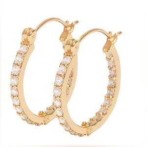 NEW earrings, gold plated w/clear CZ stones. Crystal Haze (CH) stamped.